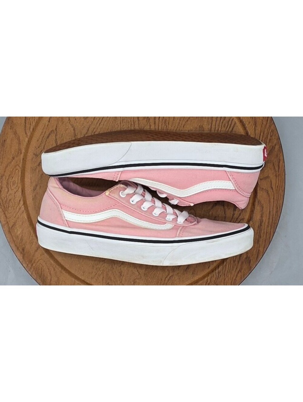 🔥 Vans Old Skool Youth Sneakers Size 5 MIssy Girls Blush Pink & White